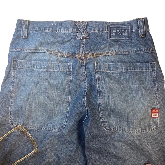 Vintage Y2K  Paco‎ Elite Jeans Patchwork Stitching Baggy Fit Wide Leg 36x31 - Picture 8 of 16